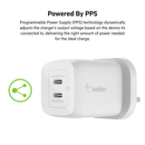 Belkin WCH013 BoostCharge Pro Dual USB-C GaN Wall Charger with PPS 65W Executive Corporate Gifts Singapore