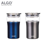 Algo Double Wall Insulated SS Coat Glass Mug 350ml Executive Gifts Singapore