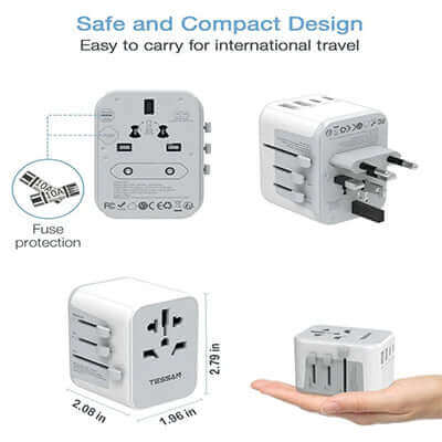 TESSAN Travel Adapter 28W with 3 USB C & 2 USB Ports Corporate Gifts Singapore