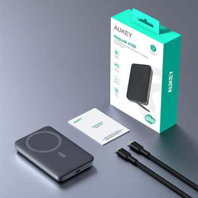 Aukey PB-MS01 MagLynk 6700mAh Magnetic Wireless Charging Power Bank Executive Corporate Gifts Singapore