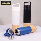 Eco Friendly 600ml Bamboo and Stainless Steel Flask Executive Corporate Gifts Singapore