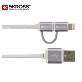 SKROSS 2in1 Charge'n Sync Cable – Steel Line Executive Corporate Gifts Singapore