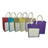 Eco Friendly Jute Tote Bag with Canvas Pocket Executive Corporate Gifts Singapore