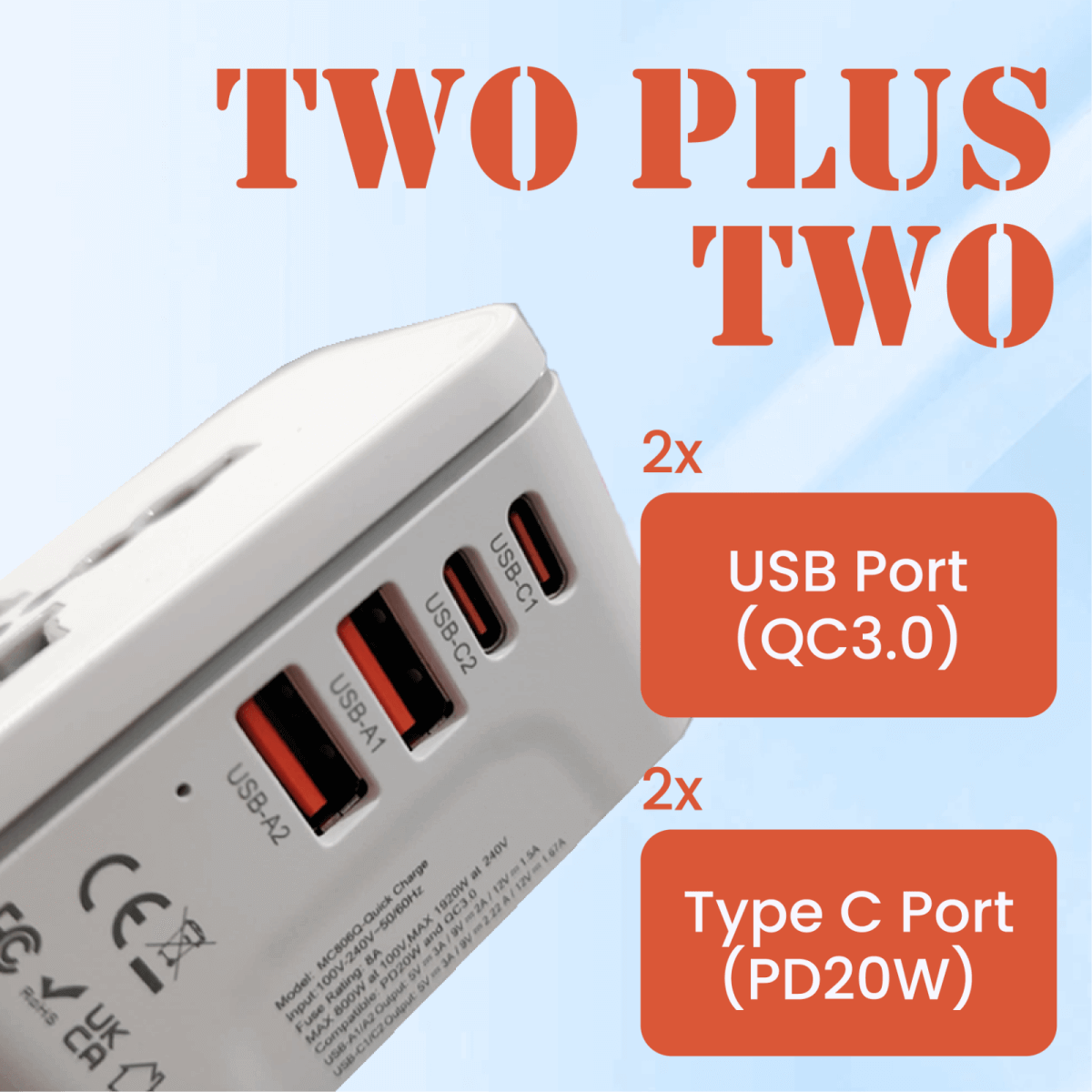 World Travel Adaptor With PD20W Quick Charge Executive Gifts Singapore