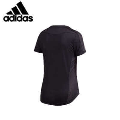 Angled rear view of the black adidas Own The Run Breathable T-Shirt