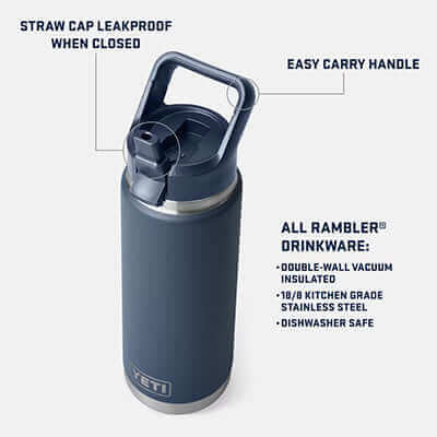Yeti Rambler® 26 oz Water Bottle with Color-Matched Straw Cap Corporate Gifts Singapore