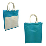 Eco Friendly Jute Tote Bag with Canvas Pocket Executive Corporate Gifts Singapore