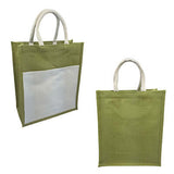 Eco Friendly Jute Tote Bag with Canvas Pocket Executive Corporate Gifts Singapore