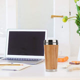 Bamboo Stainless Steel Coffee Mug with Leak-Proof Cover Executive Corporate Gifts Singapore