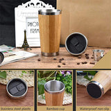 Bamboo Stainless Steel Coffee Mug with Leak-Proof Cover Executive Corporate Gifts Singapore