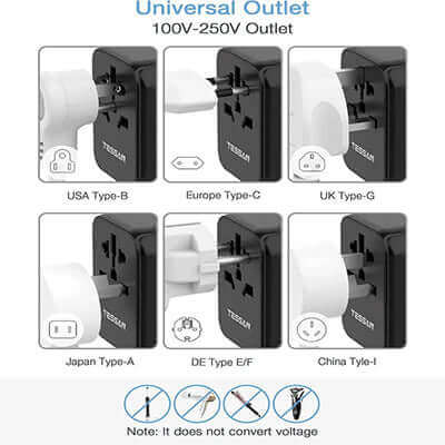 TESSAN 28W Universal Travel Adapter with 2 USB & 3 USB C Ports Corporate Gifts Singapore