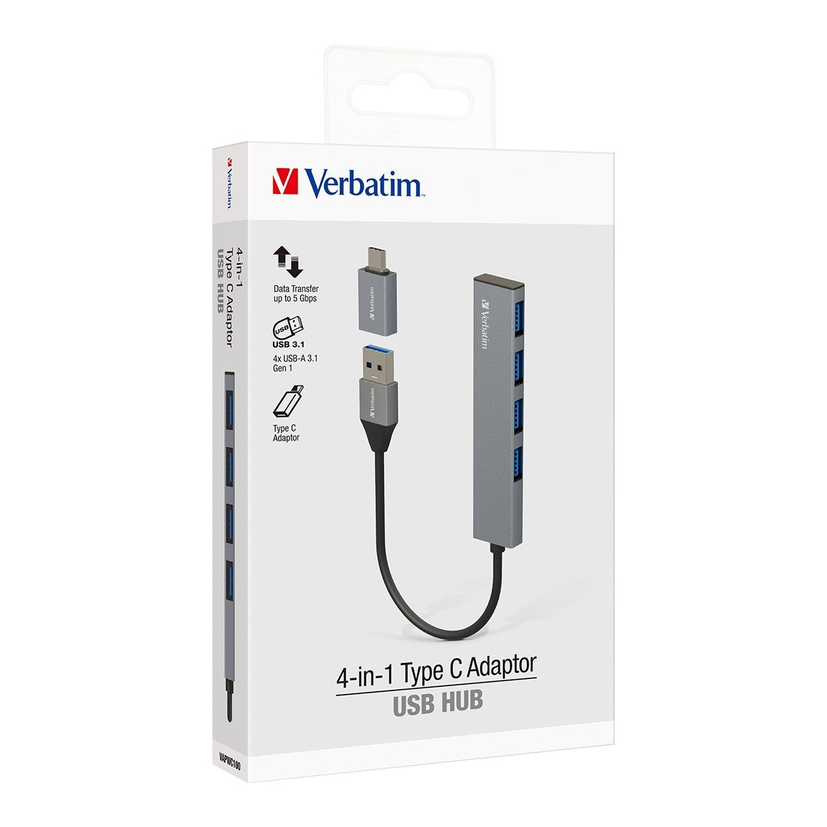 Verbatim 4-in-1 USB Hub with Type C Adaptor Executive Corporate Gifts Singapore