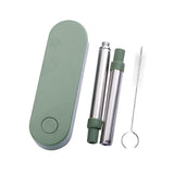 Collapsible Stainless Steel Metal Straw with Brush Executive Corporate Gifts Singapore