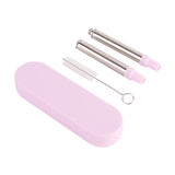 Collapsible Stainless Steel Metal Straw with Brush Executive Corporate Gifts Singapore