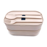 Eco-Friendly Bamboo 2-Tier Lunch Box with Cutlery Set Executive Corporate Gifts Singapore