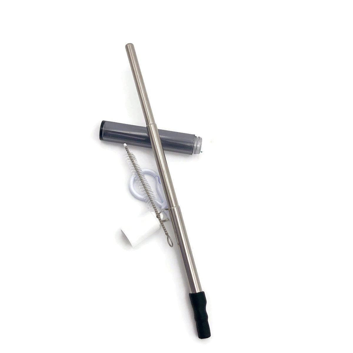 Collapsible Metal Straw in Plastic Cylinder Container Executive Gifts Singapore