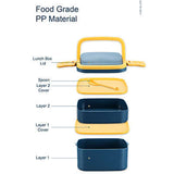 BPA-Free Square Double Layer Lunch Box with Spoon Executive Corporate Gifts Singapore