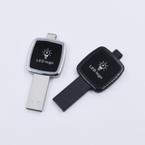 Square Shaped USB Flash Drive with Keyring and LED Logo Executive Corporate Gifts Singapore