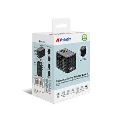 Verbatim 32125 GaN III Universal Travel Adapter 140W Executive Gifts Singapore