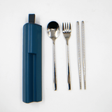 3 in 1 Stainless Steel Cutlery Set with Phone Holder Executive Gifts Singapore