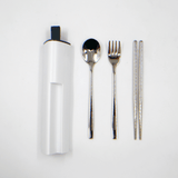 3 in 1 Stainless Steel Cutlery Set with Phone Holder Executive Gifts Singapore