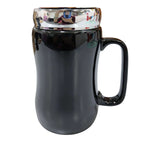400ml Black Porcelain Mug with Silver Acrtlic Lid Executive Corporate Gifts Singapore