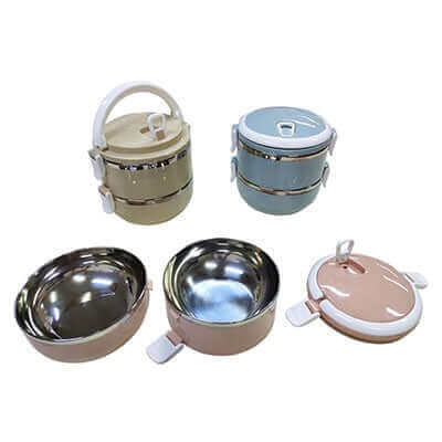 2-Tier Stainless Steel Lunch Box (Gloss finishing) Executive Corporate Gifts Singapore