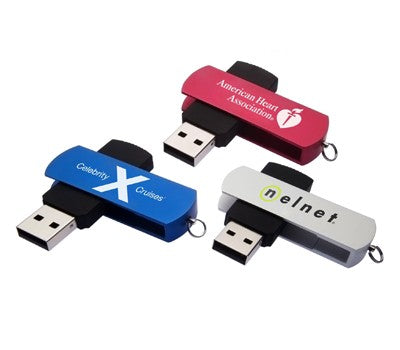 Aluminium and Rubber Coated Swivel USB Flash Drive Executive Corporate Gifts Singapore