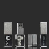 Brushed Metal Crystal USB Drive with LED Light Executive Gifts Singapore