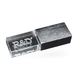 Brushed Metal Crystal USB Drive with LED Light Executive Gifts Singapore