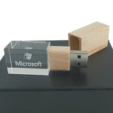 Wooden Crystal USB Drive with LED Light USB Executive Corporate Gifts Singapore