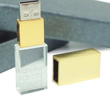 Gold Cap Crystal USB Drive with LED Light Executive Gifts Singapore