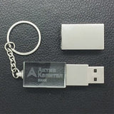 LED Crystal USB Drive with Key Chain Executive Gifts Singapore