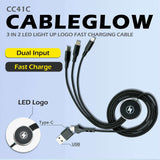 6 in1 Fast Charging Cable With LED Logo Corporate Gifts Singapore