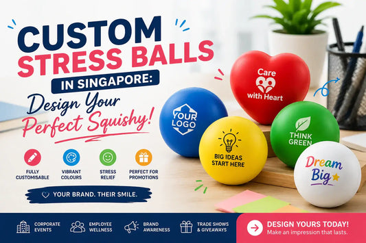 Custom Stress Balls in Singapore: Design Your Perfect Squishy! Colorful squishy stress balls with logos and slogans.