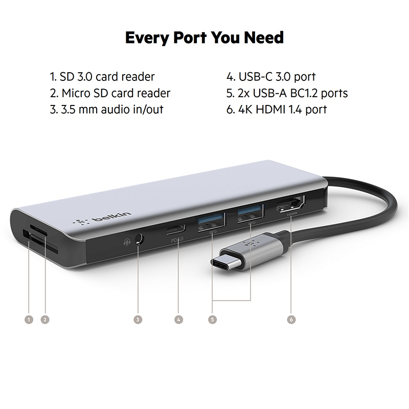 Belkin Connect USB-C 7-in-1 Multiport Hub Adapter Executive Corporate Gifts Singapore