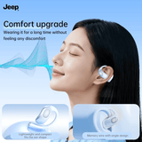 Jeep EX1 Open-Ear Wireless Earbuds with AI Translator showcasing comfort upgrade features for all-day wear.