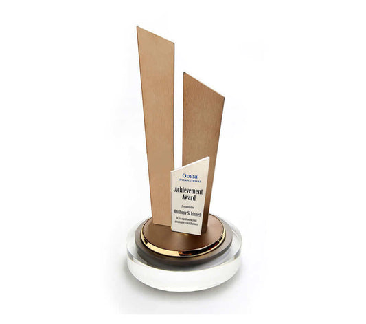 Progressive Pillars on Round Crystal Base Executive Gifts Singapore