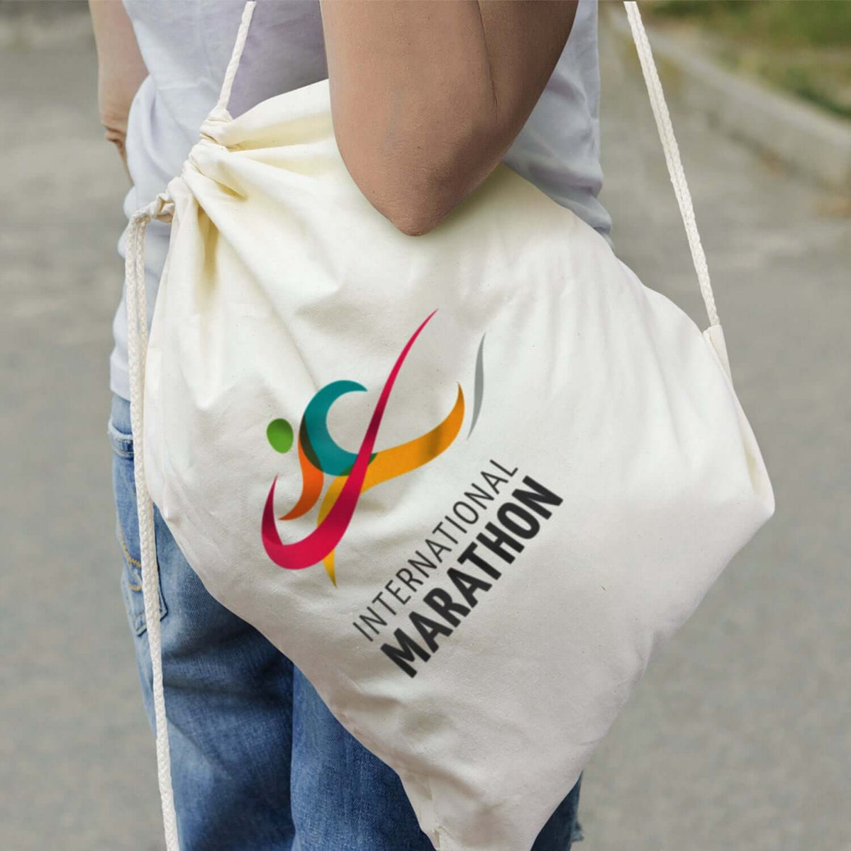 Cotton Drawstring Backpack Corporate Gift Singapore