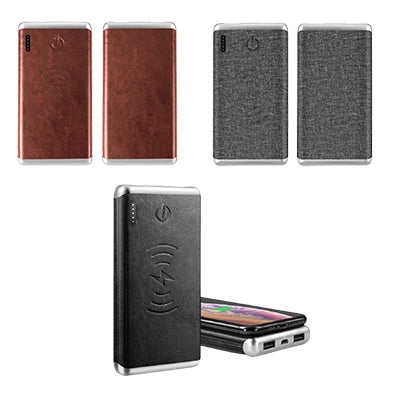 PU Leather 10000mAh Wireless Power Bank Executive Corporate Gifts Singapore