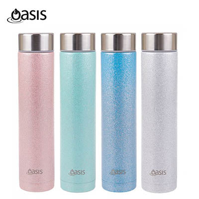 Oasis Skinny Mini Glitter Stainless Steel Double Wall Insulated Drink Bottle | AbrandZ Corporate Gifts