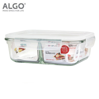 Algo Glass Food Container with Divider 1L Executive Gifts Singapore