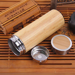 Eco Friendly Bamboo and Stainless Steel Insulated Flask | AbrandZ Corporate Gifts