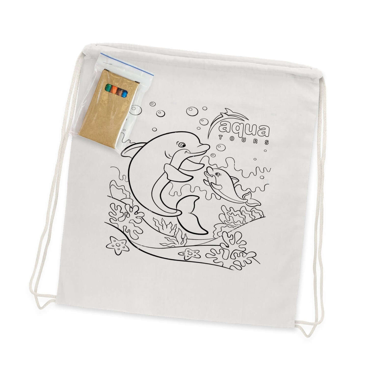 Cotton Colouring Drawstring Backpack Corporate Gift Singapore