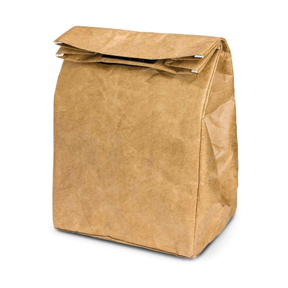 Kraft Cooler Lunch Bag made from trendy Tyvek, perfect for corporate gift in Singapore.