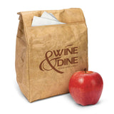 Kraft Cooler Lunch Bag with apple, stylish and functional corporate gift in Singapore.