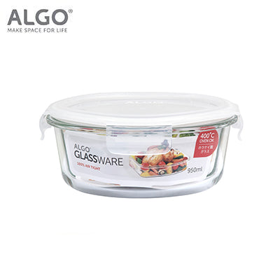 Algo Glass Round Container with Divider 950ml Executive Gifts Singapore
