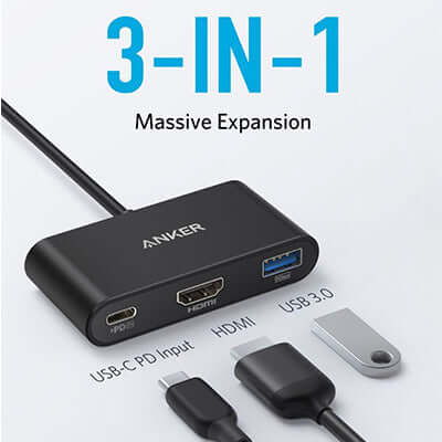 Anker PowerExpand 3-In-1 USB C Hub with 4K HDMI Executive Gifts Singapore