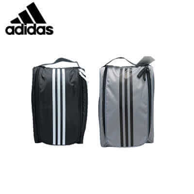Adidas 3 Stripes Shoe Bag in black and grey, perfect for executive corporate gifts and stylish organization.