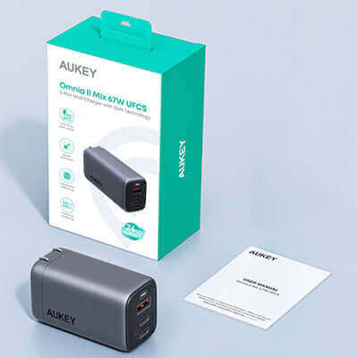 Aukey PA-B6U 67W UFCS 3-Port Wall Charger Executive Gifts Singapore